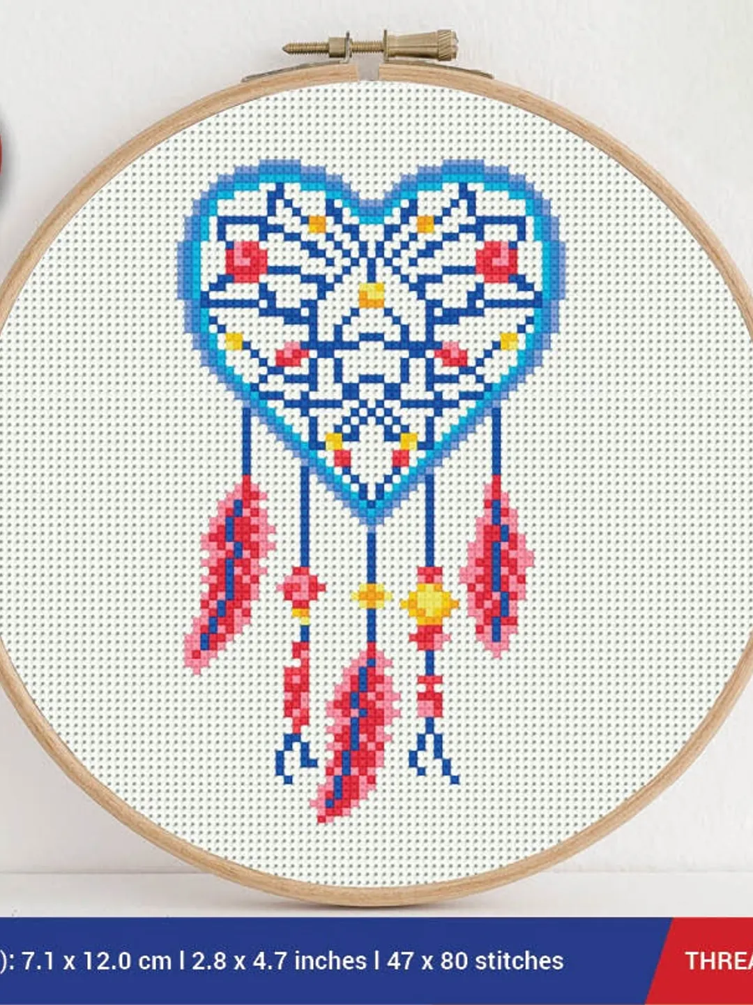 Multicoloured Beads Dream Catcher Cross stitch pattern | Embroidery Pattern | Instant Download | Embroidery Designs