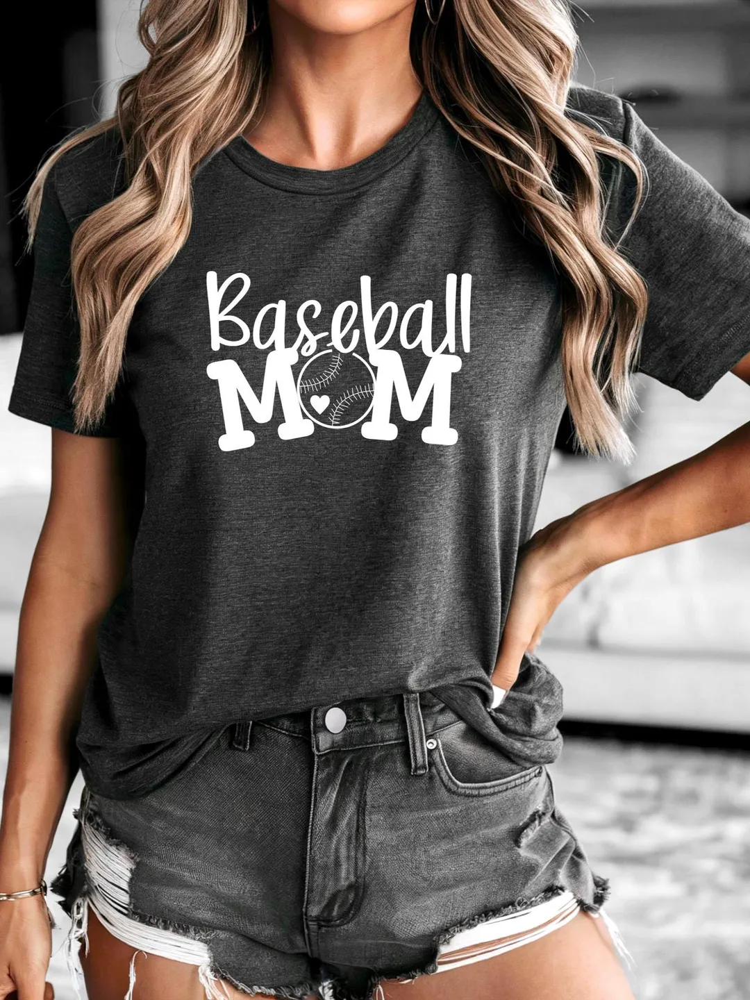 Baseball Mom T-Shirt: Game Day Cotton Blend Tee