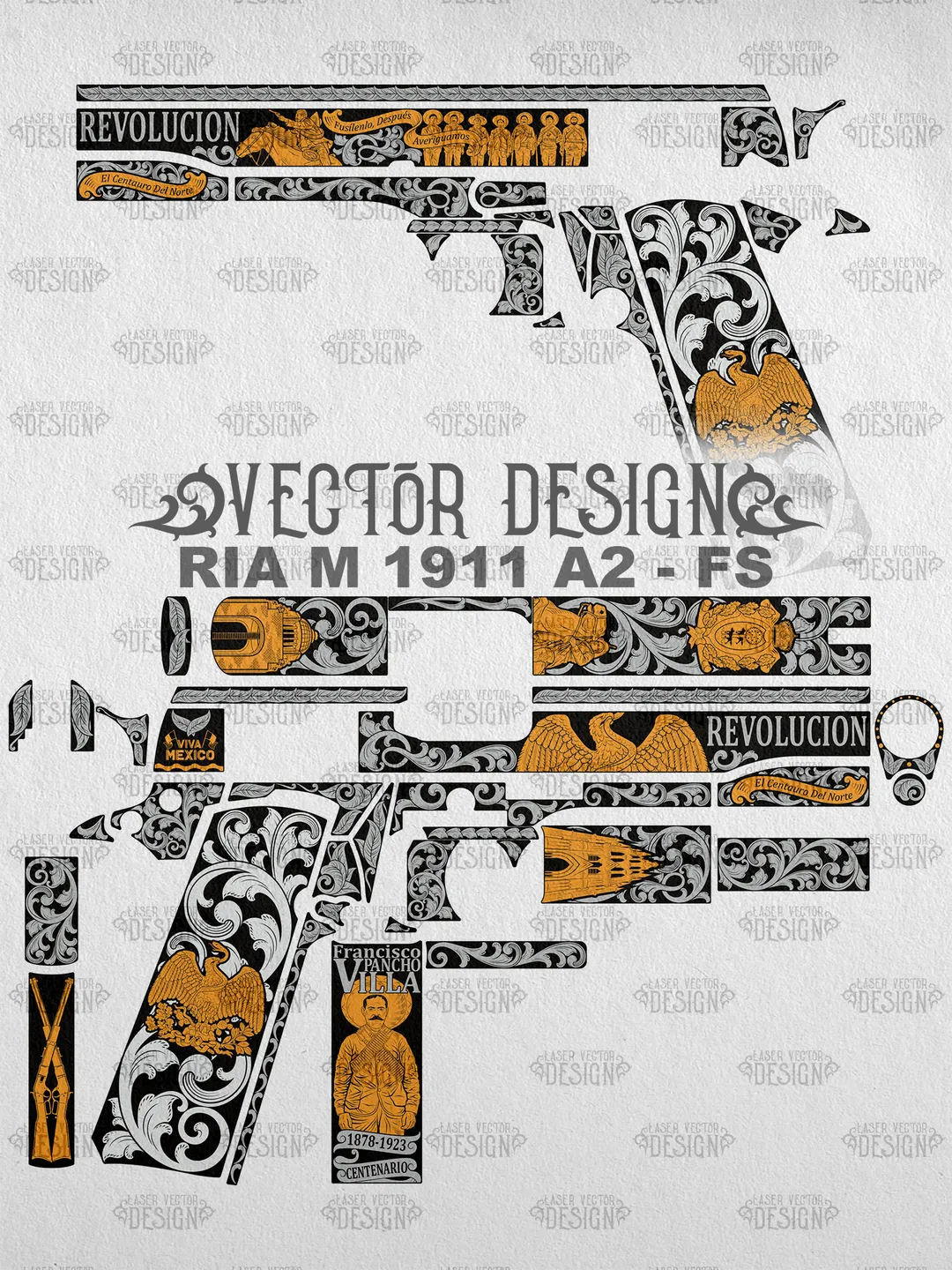 VECTOR DESIGN Rock Island Armory M 1911 A1-FS Emiliano Zapata and