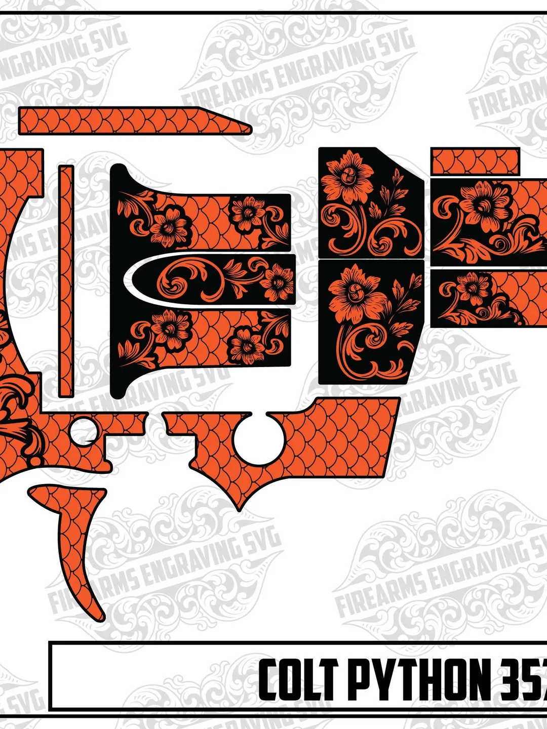 colt python 357 Magnum 4.25” Engraving Design SVG - Instant Digital ...