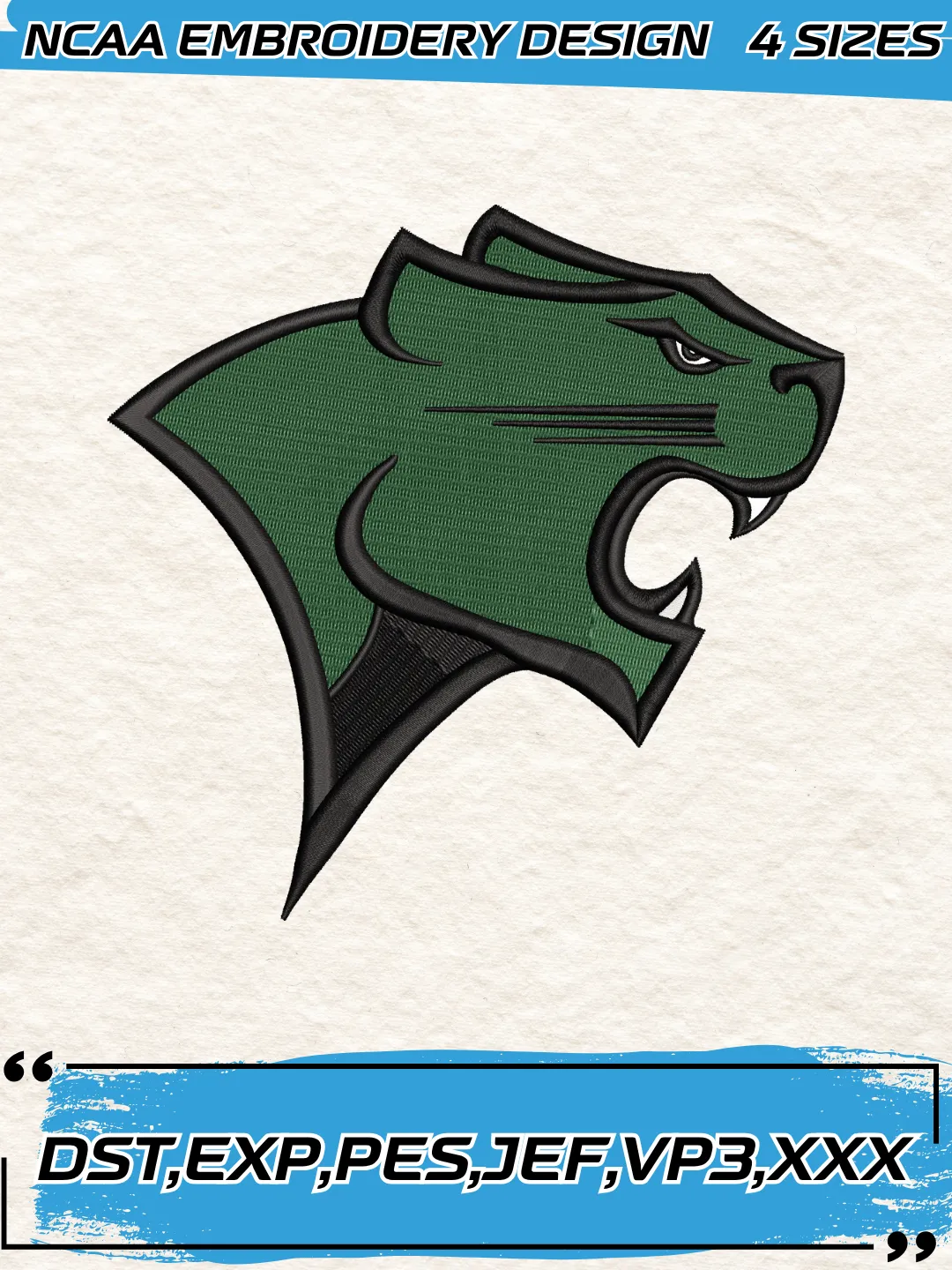 Chicago State Cougars Logos Embroidery Designs,NCAA Logo Embroidery Design,Machine Embroidery Design File,4 Sizes, Digital Download