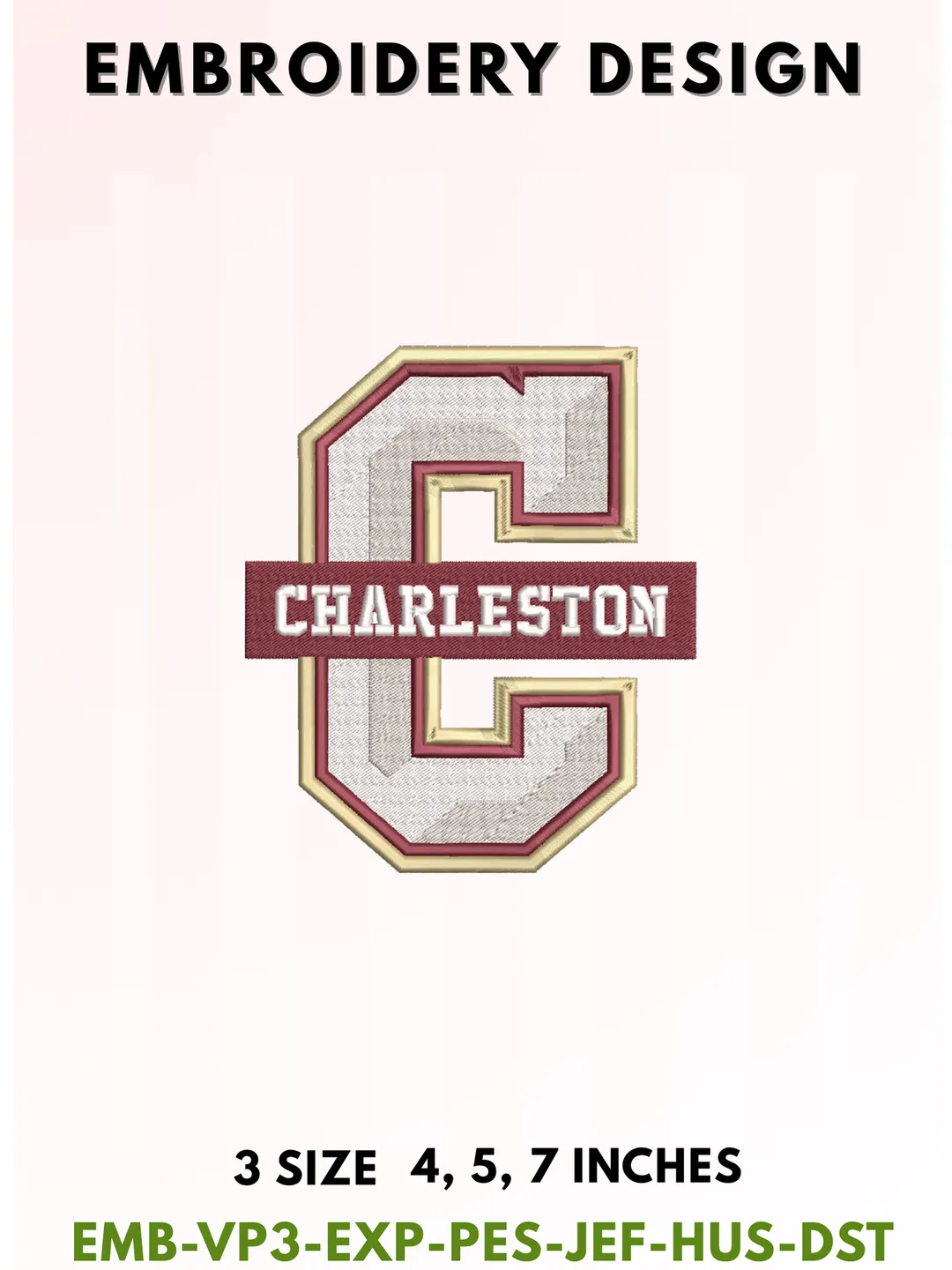 Cougar Football Embroidery Design, College Sports Embroidery Files, Sports Machine Embroidery Files, 3 Sizes, Instant Download