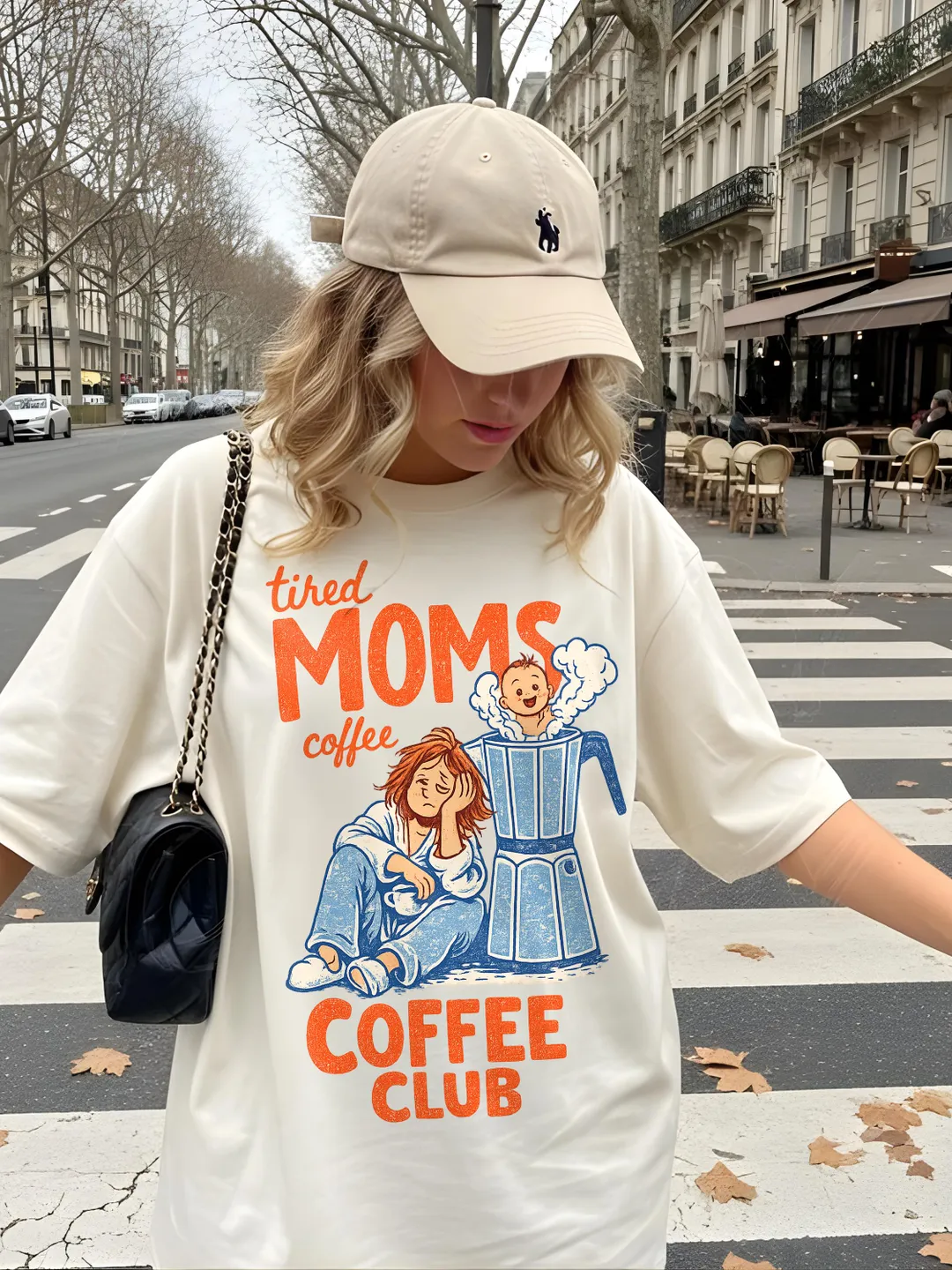 Tired Moms Coffee Club T-shirt, Mama Life Graphic Tee