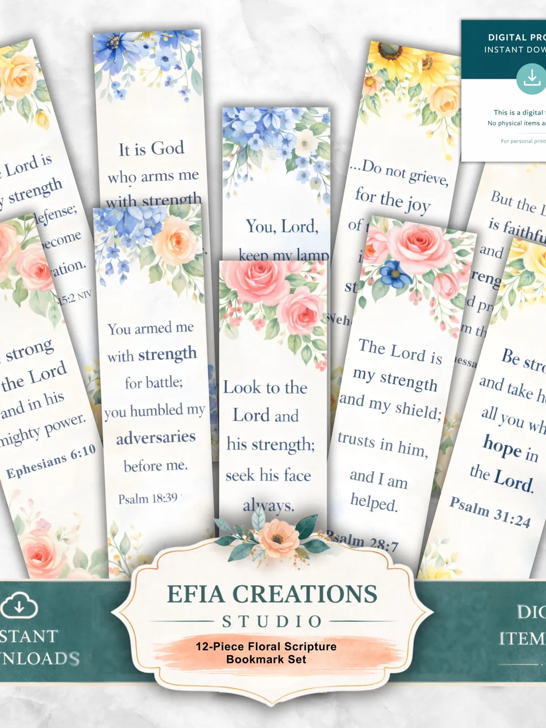 Scripture Embeded Bookmarks Vintage Scripture Ephemera Christian Bible Verse Cards Floral Tags JPG ...