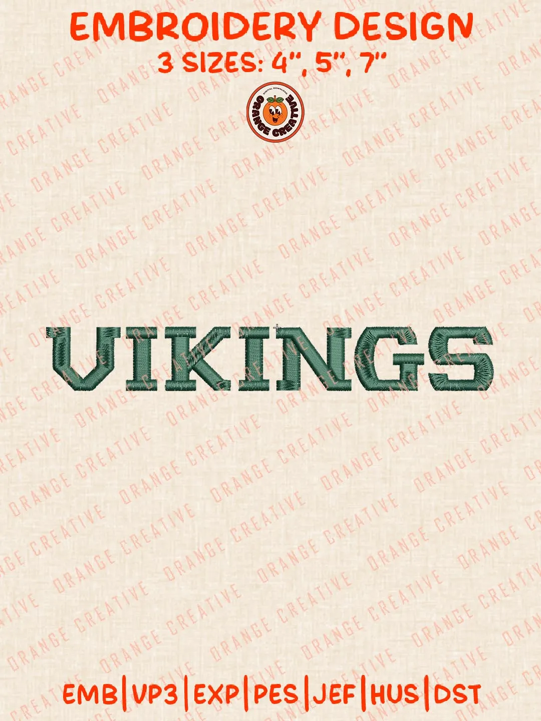 Vikings Logo Embroidery Design, NCAA Portland State Vikings Team Logo Embroidery Design, Machine Embroidery Design File, 4 Sizes, Digital Download