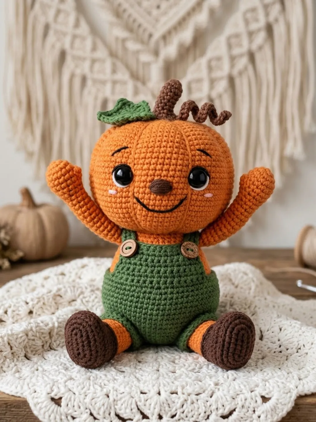 Pumpkin Boy Crochet Pattern – Cute Amigurumi Pumpkin Doll PDF Pattern