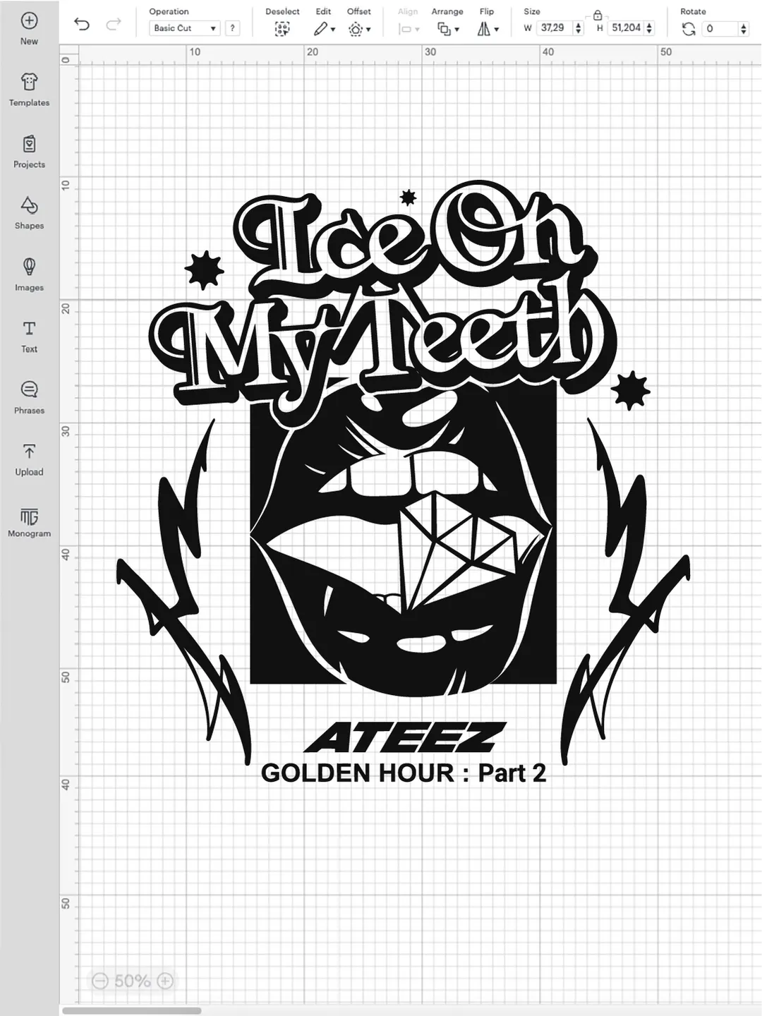 ATEEZ Ice On My Teeth SVG PNG, Kpop Golden Hour Cricut