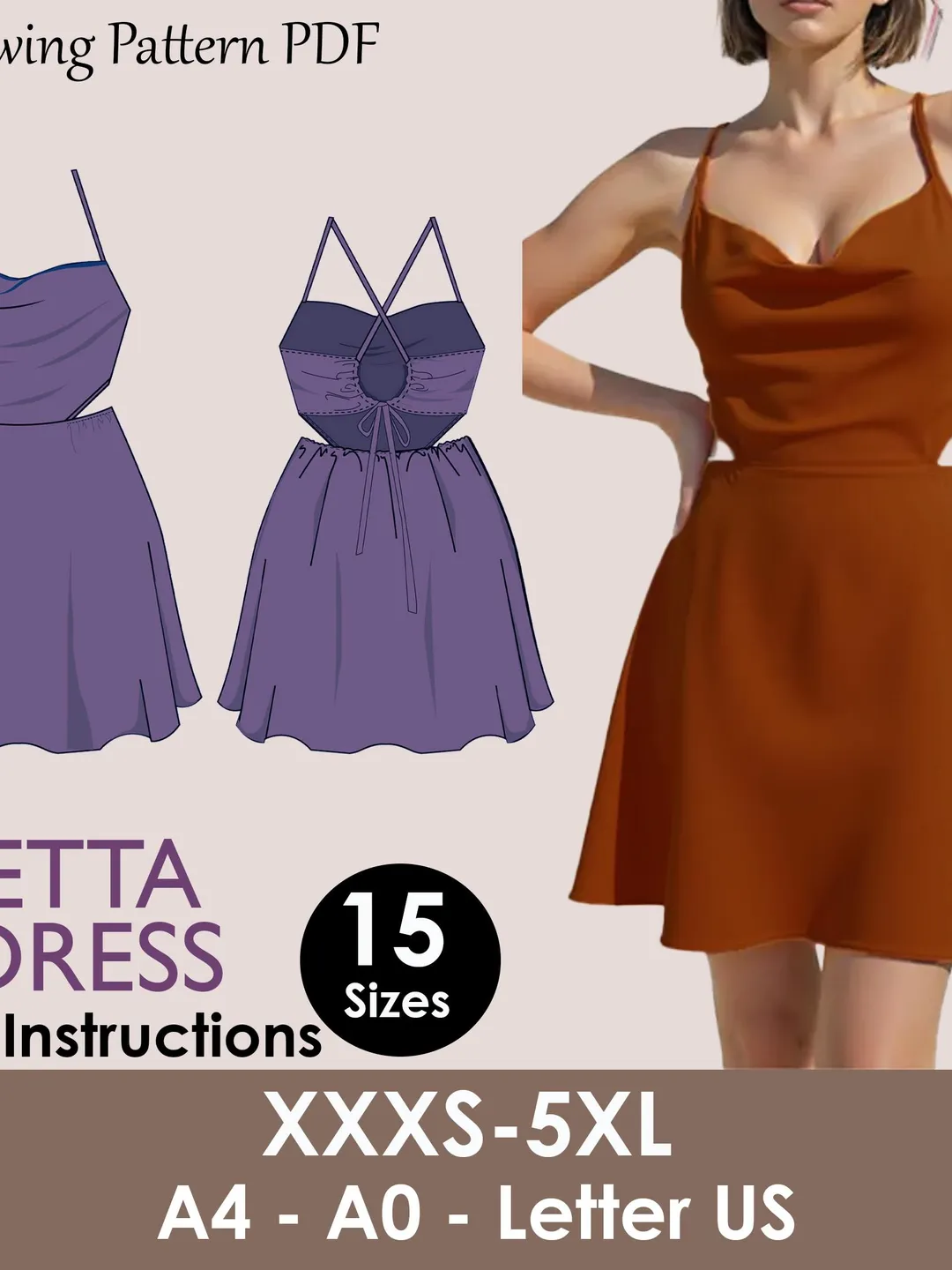 a line dress pattern pdf Anna Dress