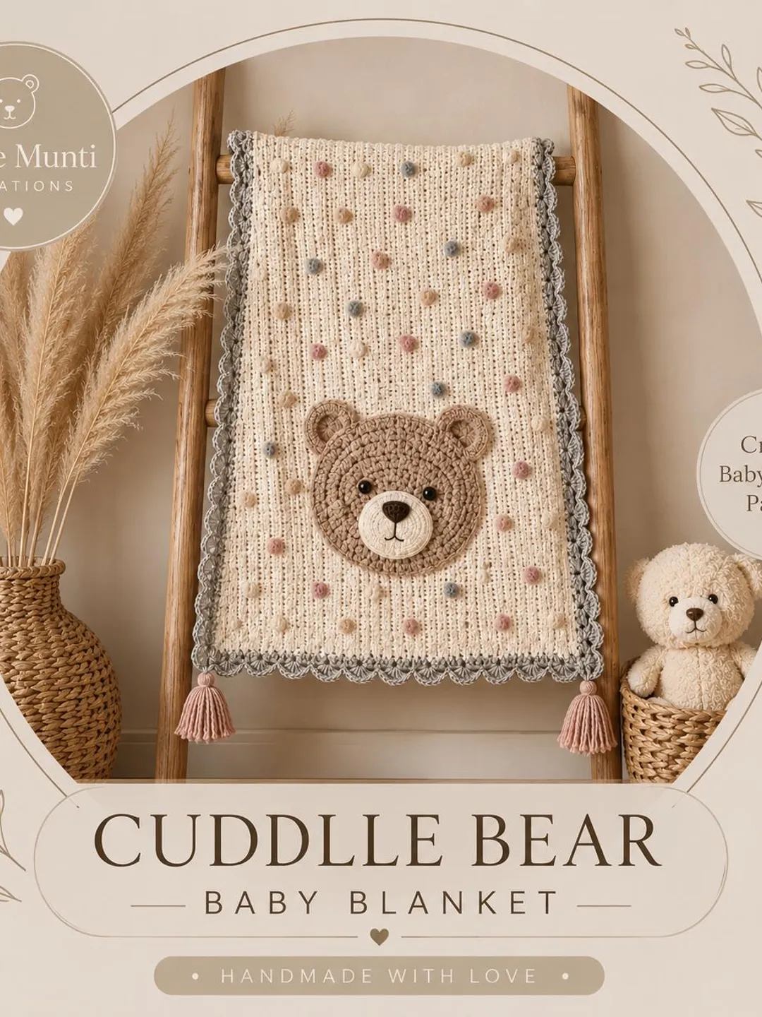Cuddle Bear Crochet Pattern PDF | Teddy Nursery Blanket | Beginner Instant Download
