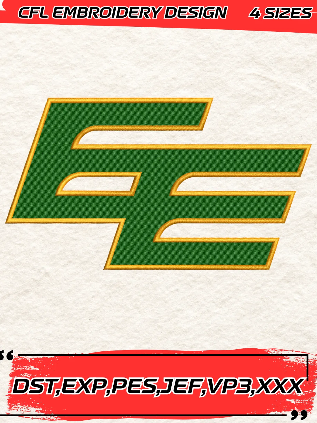 Edmonton Elks Logo Embroidery Design,CFL Logos Machine Embroidery Digitized Pes File,4 Sizes, Instant Download