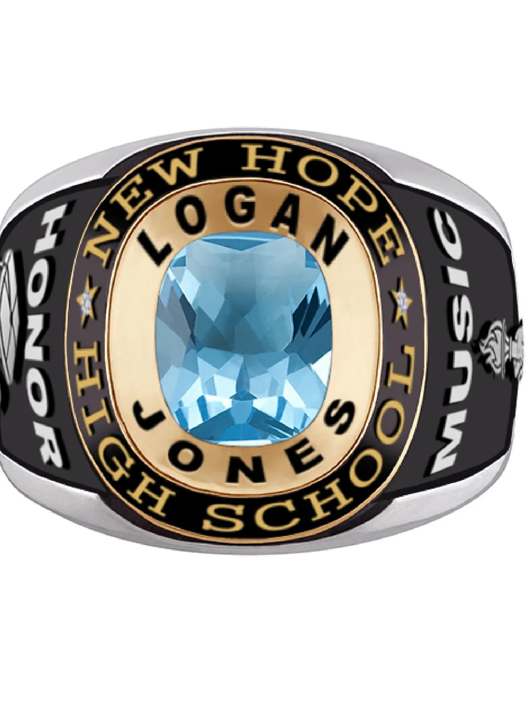 Unique Personalized 925 Silver Class Ring, Custom High School ...