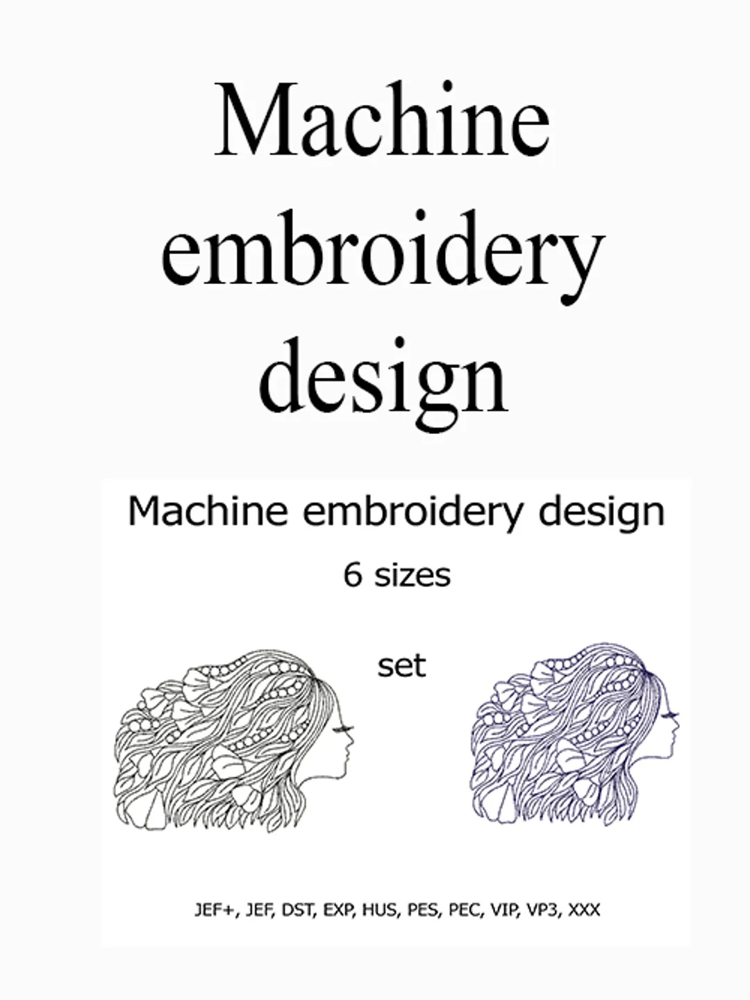 Girl embroidery designs Redwork Flower Machine embroidery design