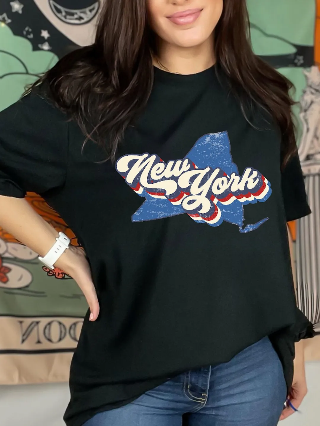 Retro New York State T-Shirt: NY Pride, College Gift