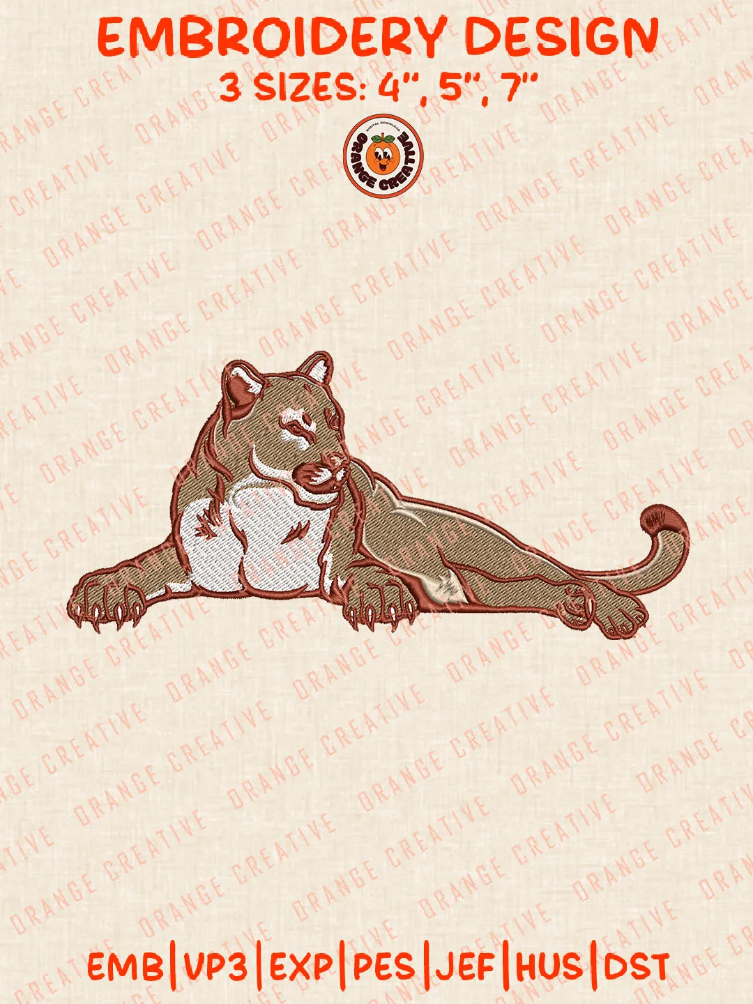 NCAA Charleston Cougars Mascot Logo Embroidery Files, Charleston Cougars Team Embroidery Designs, Football Team Machine Embroidery Files, NCAA Charleston Cougars Machine Embroidery, Digital Download