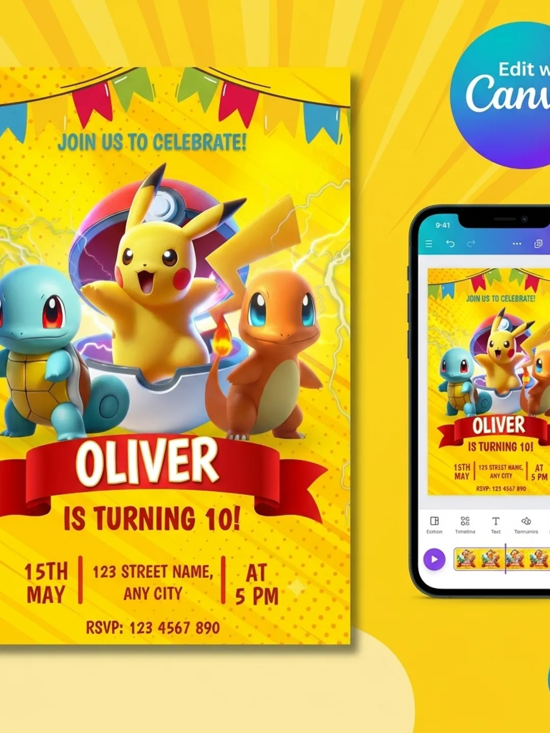 free printable pokemon birthday cards Editable Invitation Template | Pikachu Birthday Party Invite | Kids Birthday Invitation | Digital Pokemon Party Invite | Instant Download 1000's of Premium Printable Birthday
