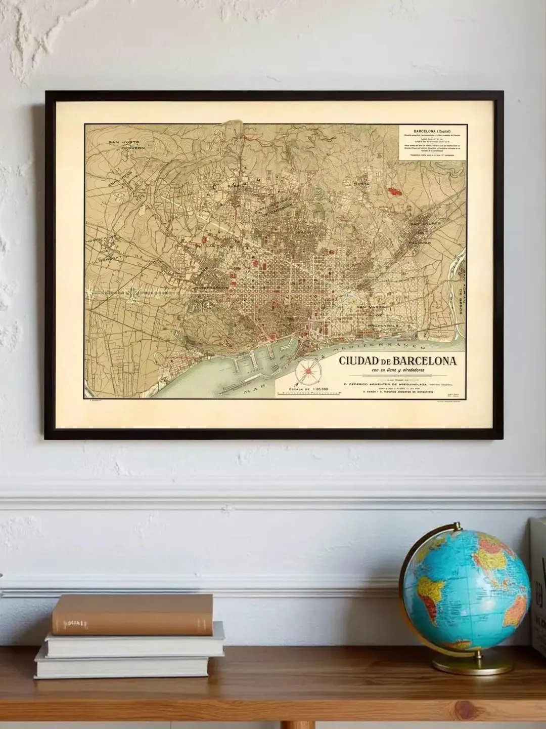 Vintage Barcelona Map Print | 1900 Catalunya City Plan