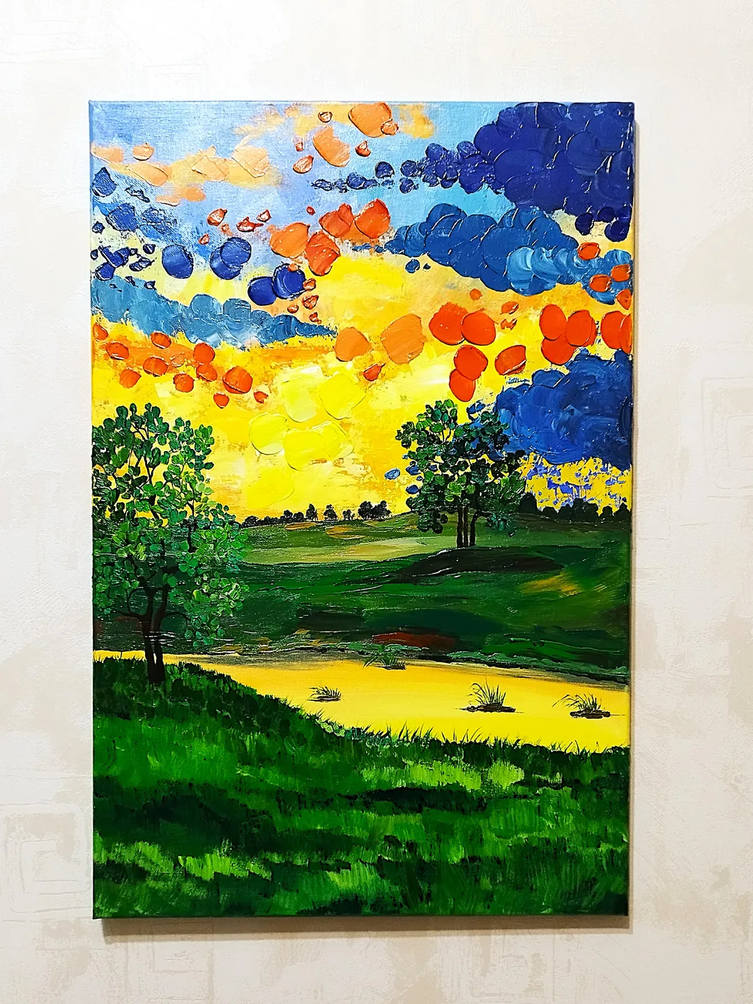 Textured Acrylic Painting Landscape Art Wall Decor