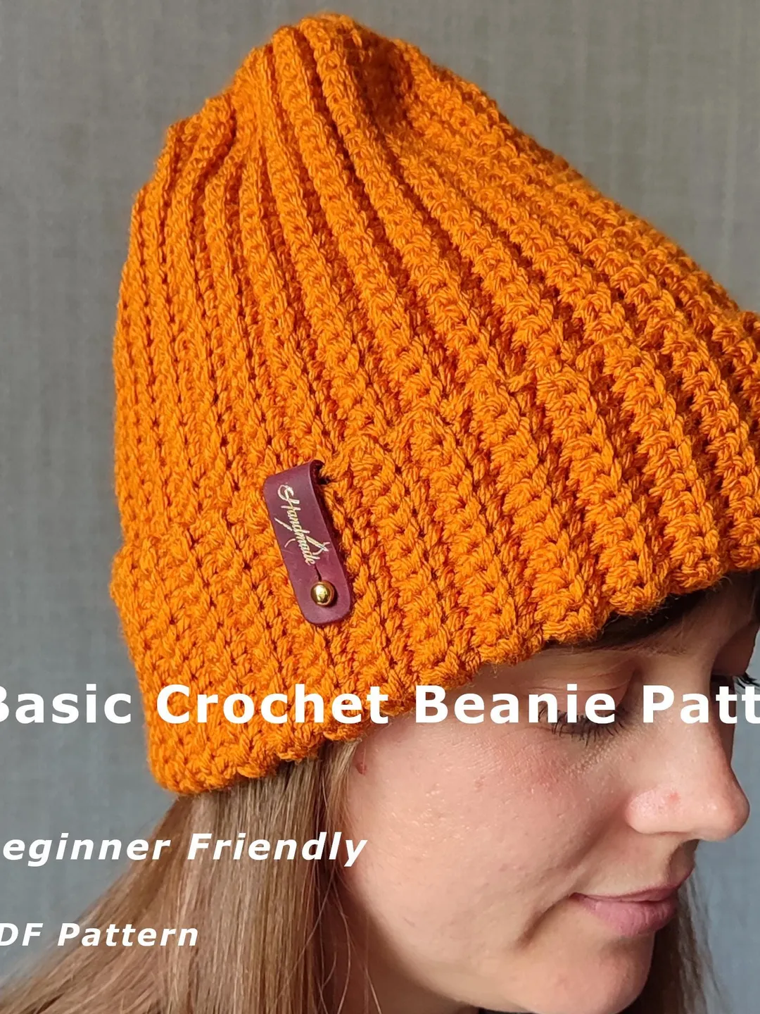 Easy Crochet Beanie Pattern PDF, Crochet Hat Pattern for Beginners, Basic Ribbed Beanie, Winter Hat Pattern, Instant Download