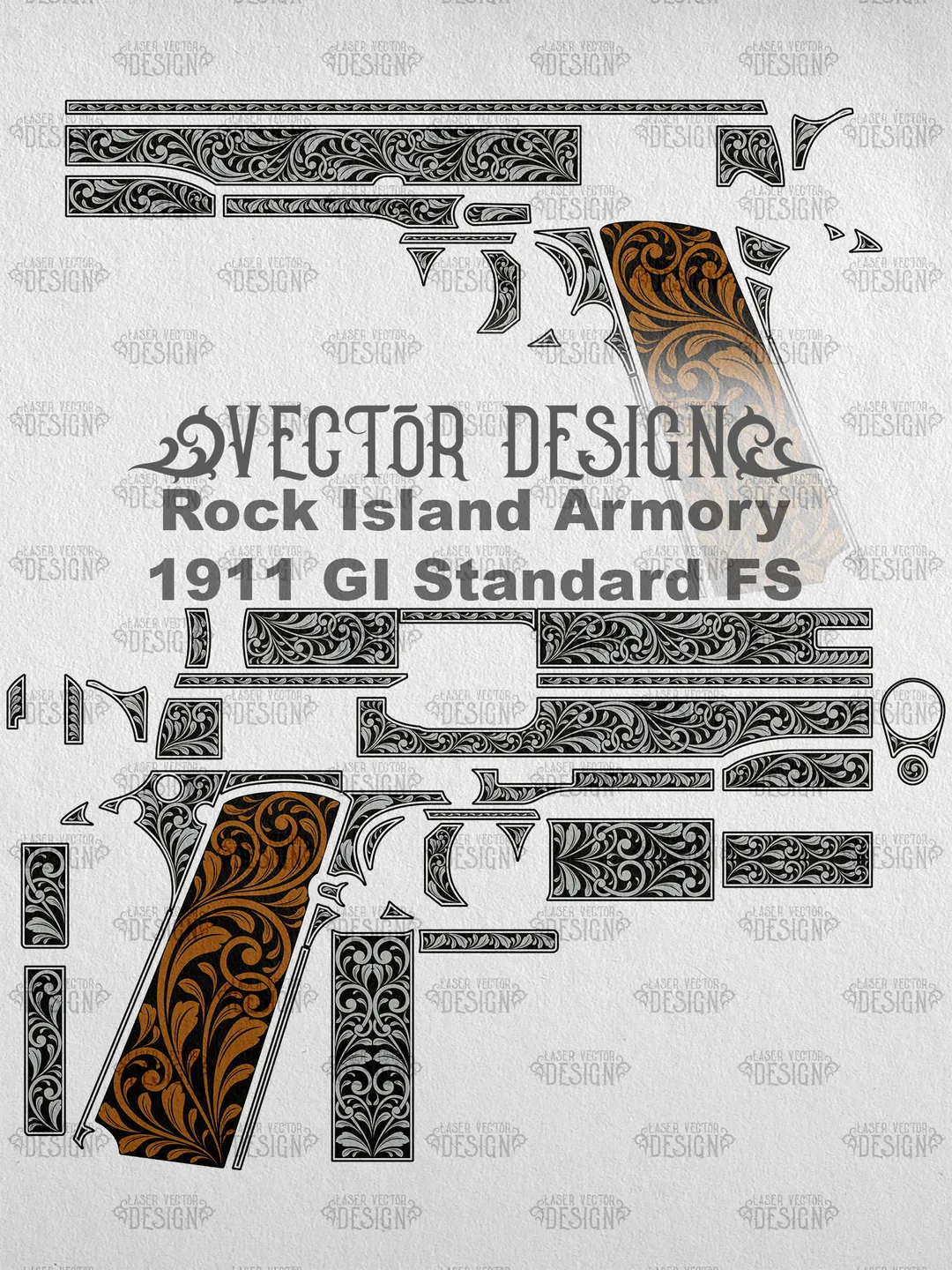 VECTOR DESIGN Rock Island Armory M 1911-A1 FS Scrollwork