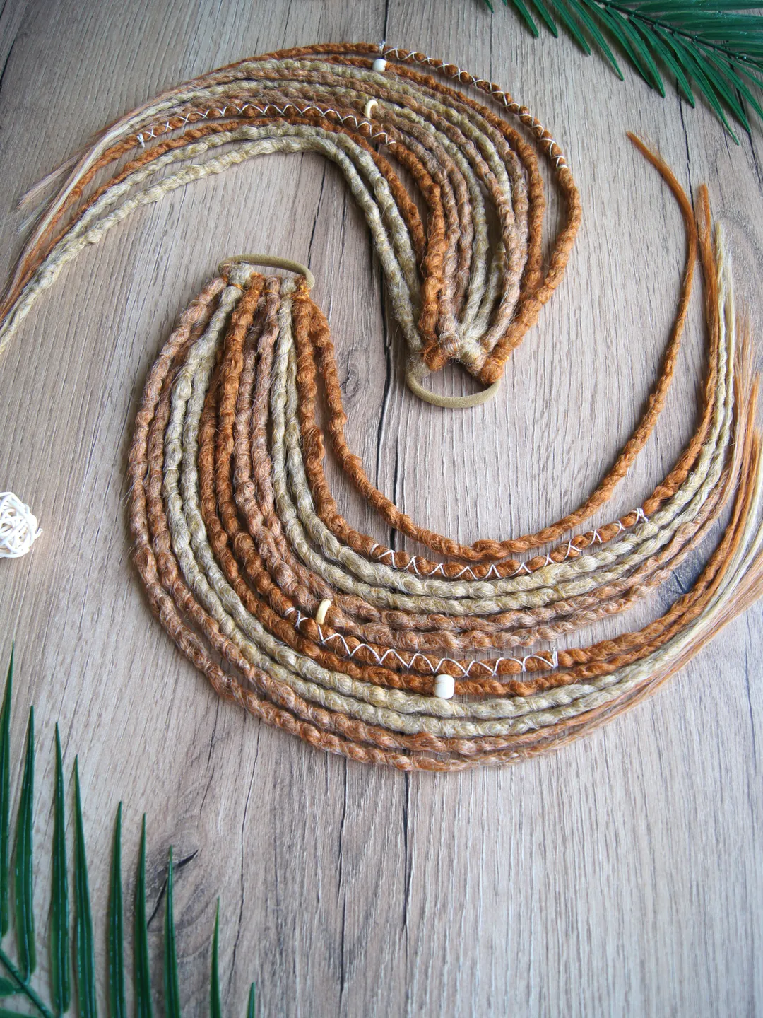 Ponytail Dreadlock Extension. Orange blonde Dreads on hair band