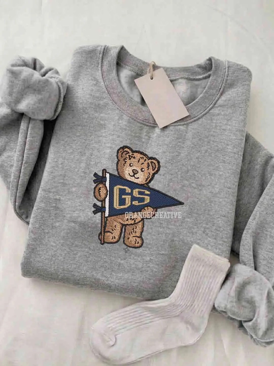 Georgia Southern Eagles Embroidered Sweatshirt, College Embroidered Crewneck, NCAA GS Eagles Team Embroidered Shirt, Teddy Bear Sweatshirt, Gift for Collegue