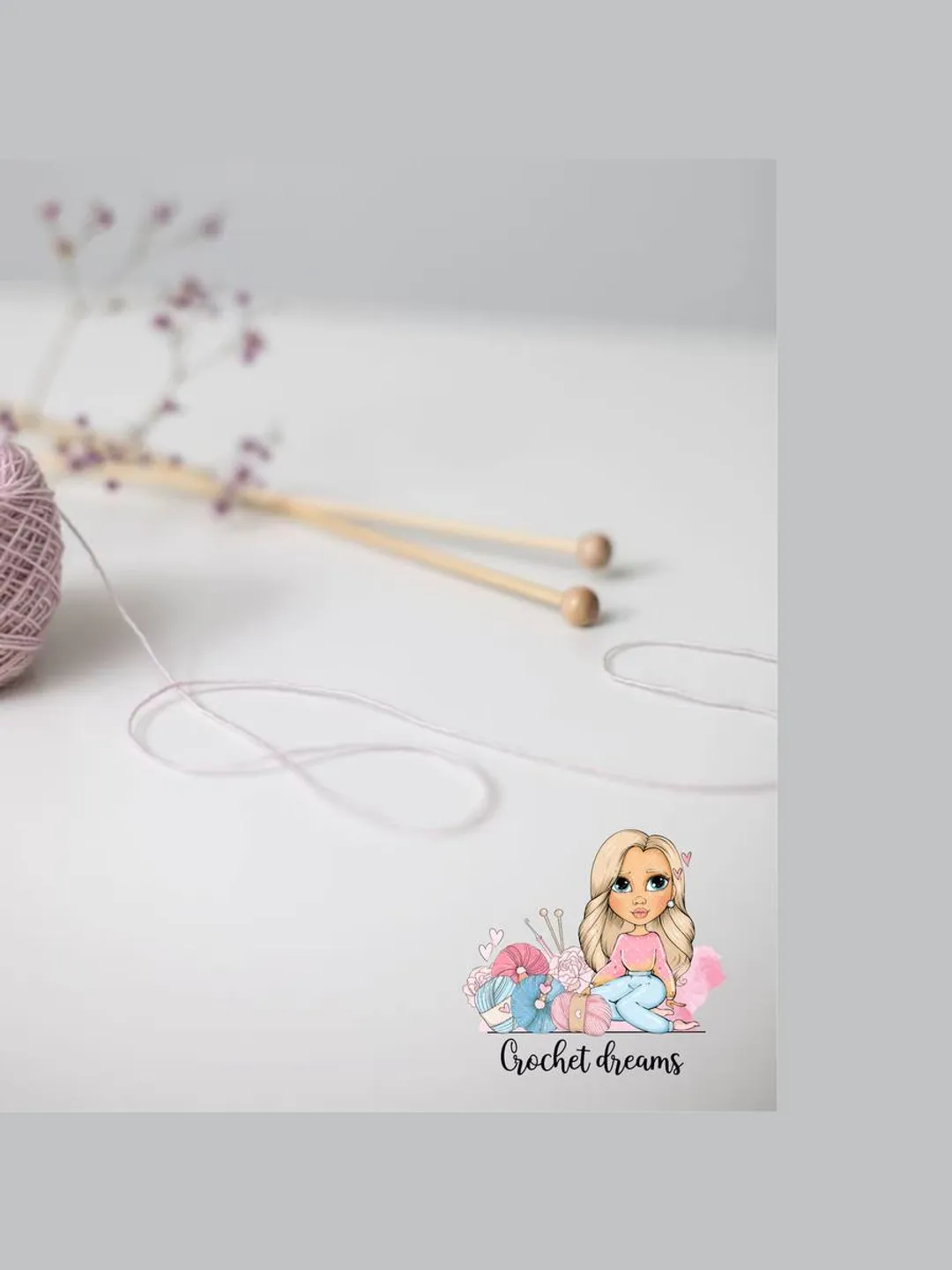 Wonderful Crochet Logo, Watercolor Knitting Logo, Yarn Premade Logo ...