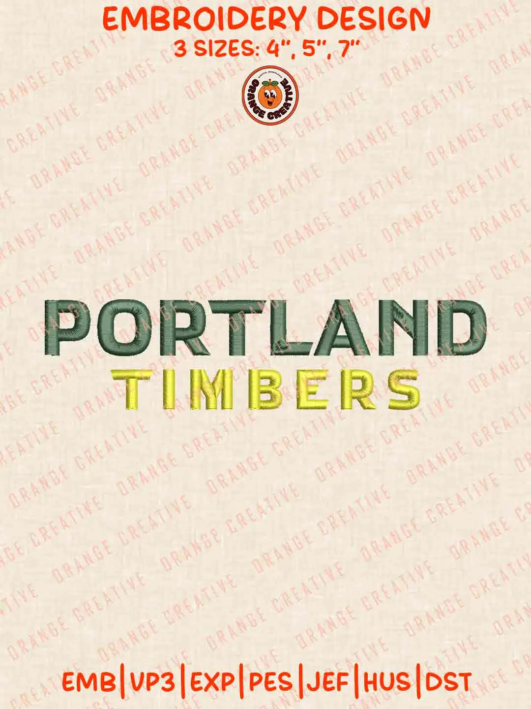 MLS Portland Timbers Wordmark Logo Embroidery Files, MLS Portland Timbers Embroidery Designs, League Soccer Machine Embroidery Files, MLS Portland Timbers Machine Embroidery, 3 sizes, Digital Download