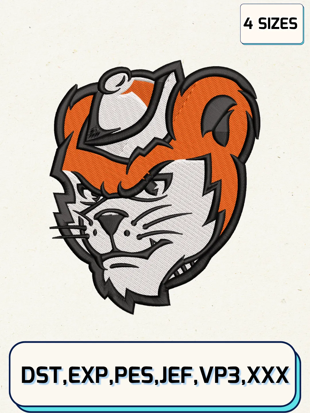 Sam Houston State Bearkats Mascot Logos Embroidery Design Files, NCAA Logos Embroidery Designs, Machine Embroidery Files, 4 Sizes