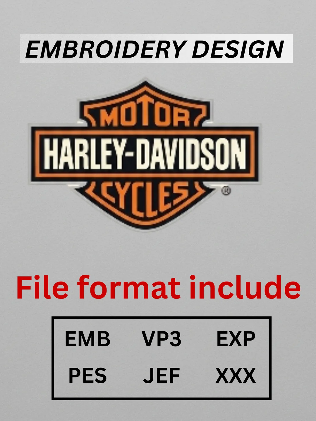 Harley-Davidson 115th Anniversary Embroidery Pattern | Silver