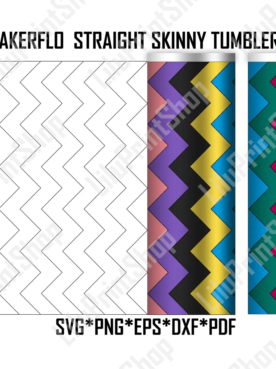 Chevron tumbler template svg for 20oz Skinny Straight Tumbler, Vertical Chevron Tumbler svg Tangram Pattern tumbler Template 20 oz SVG