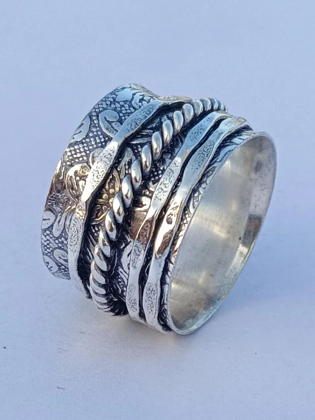 Most Popular Ring, Engagement Ring, 925 Sterling Silver Ring, Handmade Ring, Spinner &Band Ring, Gifts For Sister, Surprise Gifts Ring,