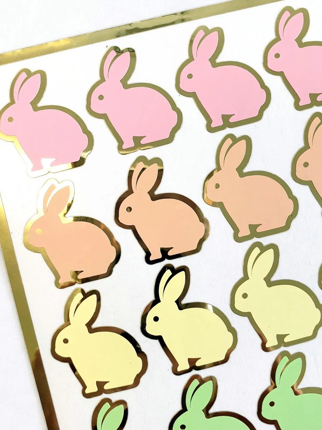 Bunny Stickers, set of 30 cute pastel rainbow color rabbit stickers for ...