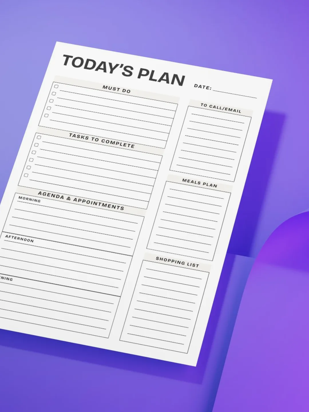 Minimalist Daily Planner, Undated Schedule, Task Management PDF ...