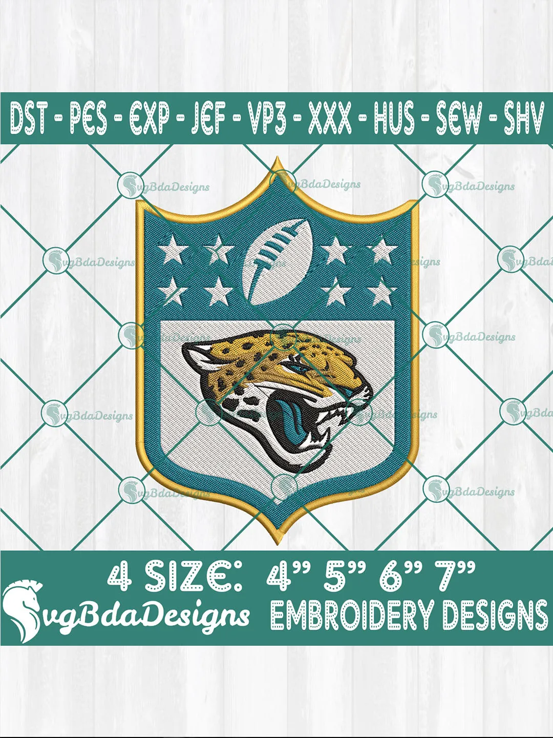 Jacksonville Jaguars Logo NFL Embroidery Designs – Perfect for True Football Fans