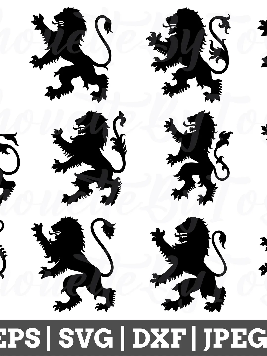 Heraldic Lion Svg, heraldic Lion Cut File, Heraldic Lion Silhouette, Heraldic Lion Vector, Jpeg, Png