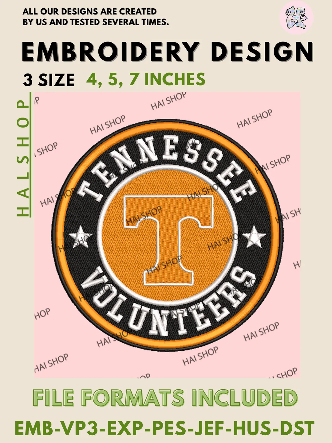 NCAA Tennessee Volunteers Mascot Logo Machine Embroidery Design, University of Tennessee Team Embroidery Files, Digital Download