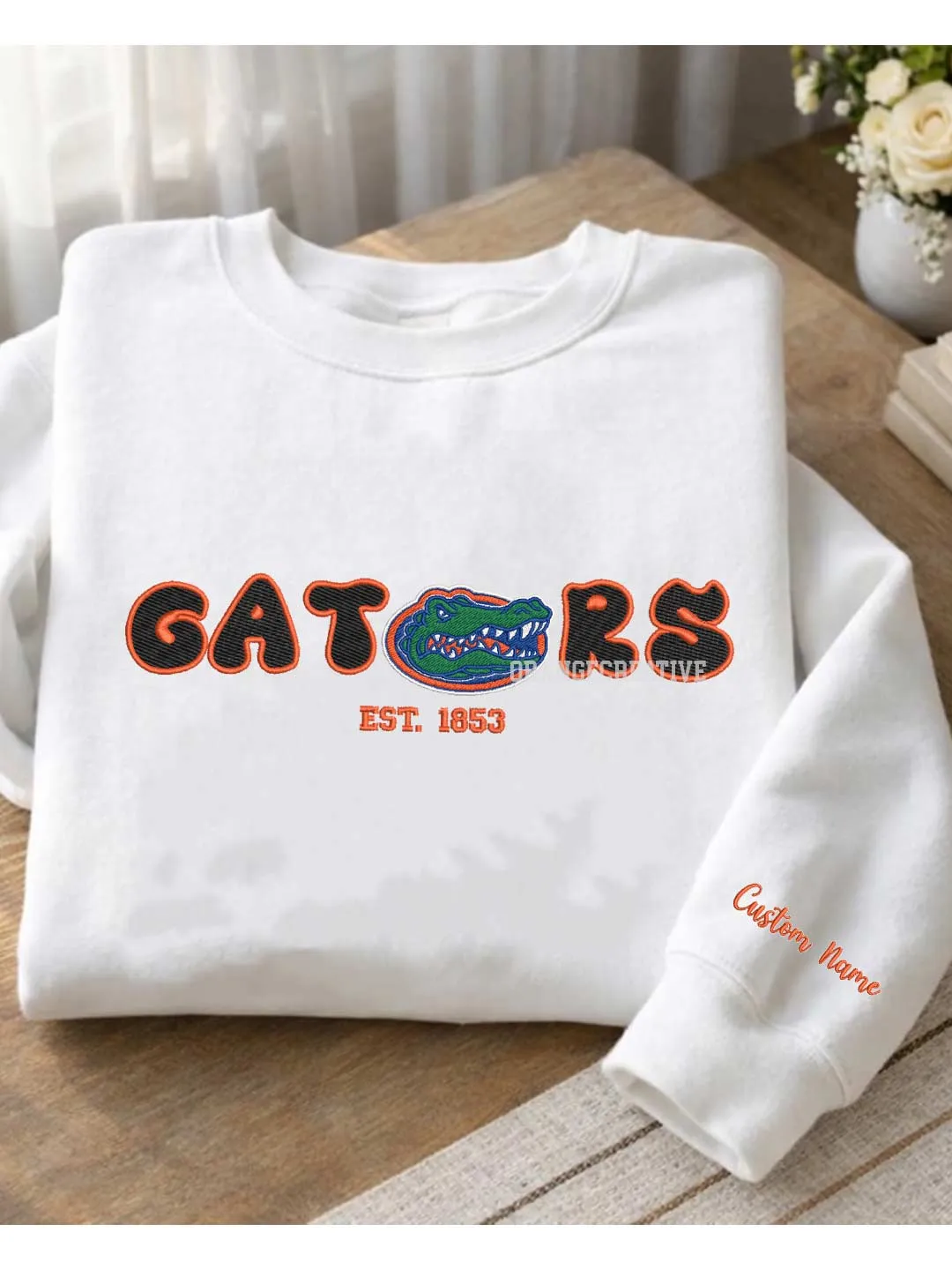 Florida Gator Est Embroidered Sweatshirt, Sport Embroidered Crewneck, Football Embroidered Shirt, College Sweatshirt, Crewneck Gift