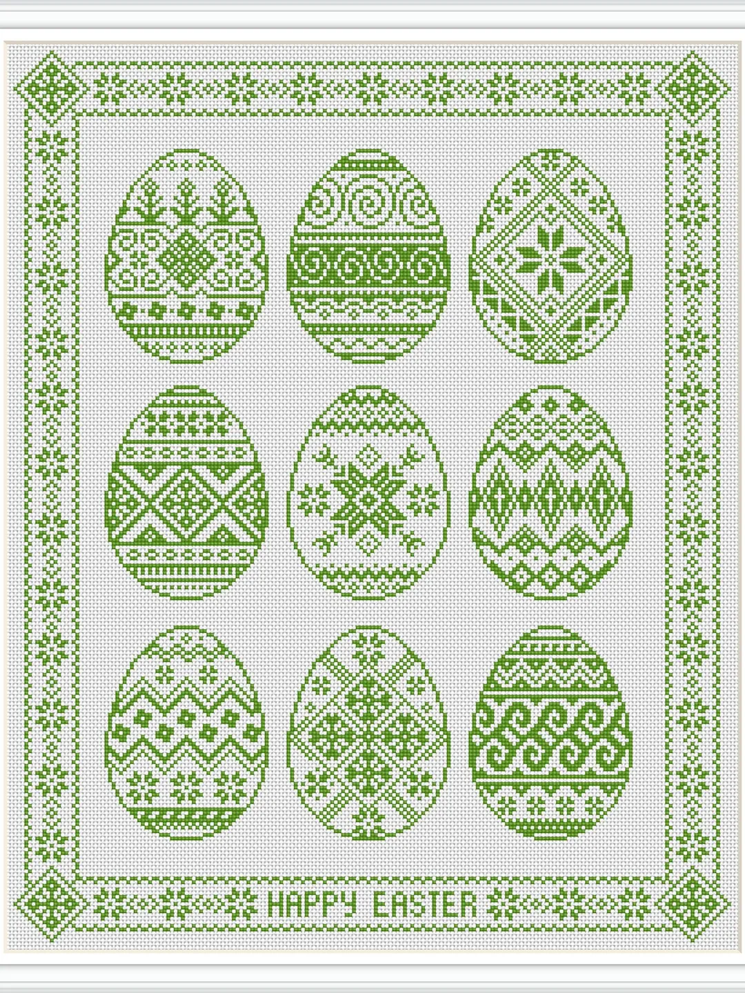 Easter eggs cross stitch pattern PDF download Monochrome sampler cross ...