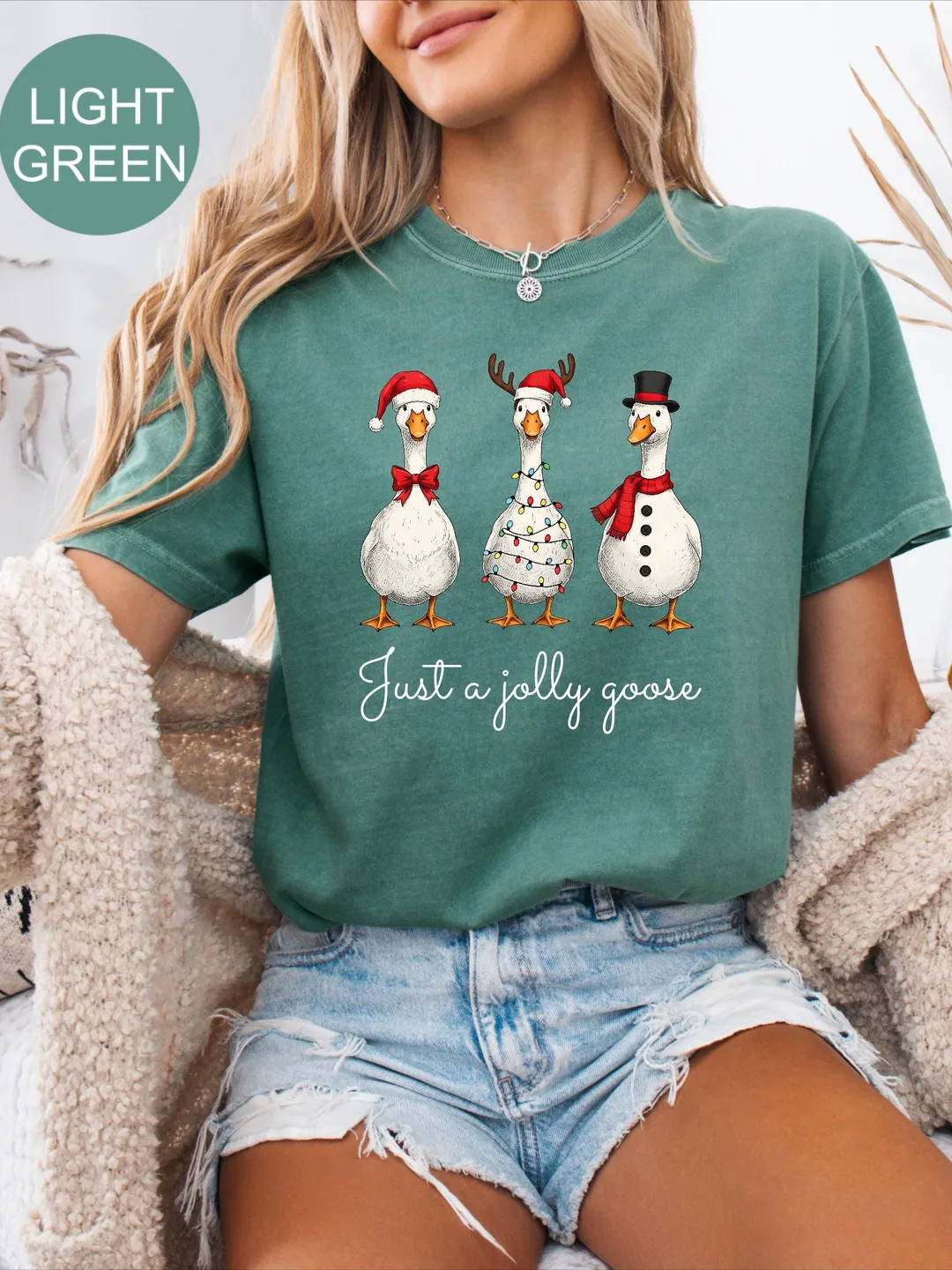 Comfort Colors Christmas Goose Shirt: Jolly Holiday Tee