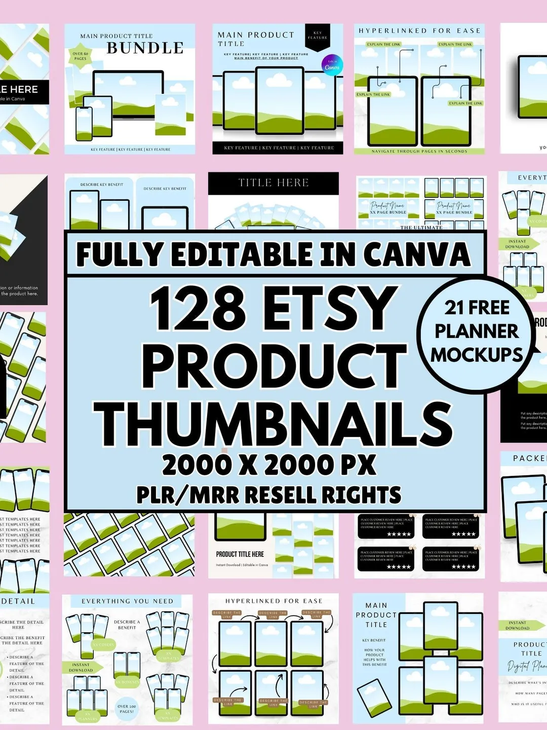 10000+ Canva Templates Bundle: Planners, Journals, Trackers (PLR & MRR)