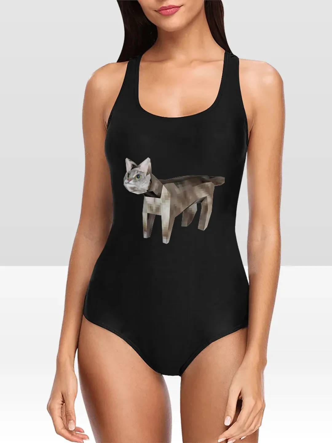 Y2K cat - Print One Piece Swimsuit