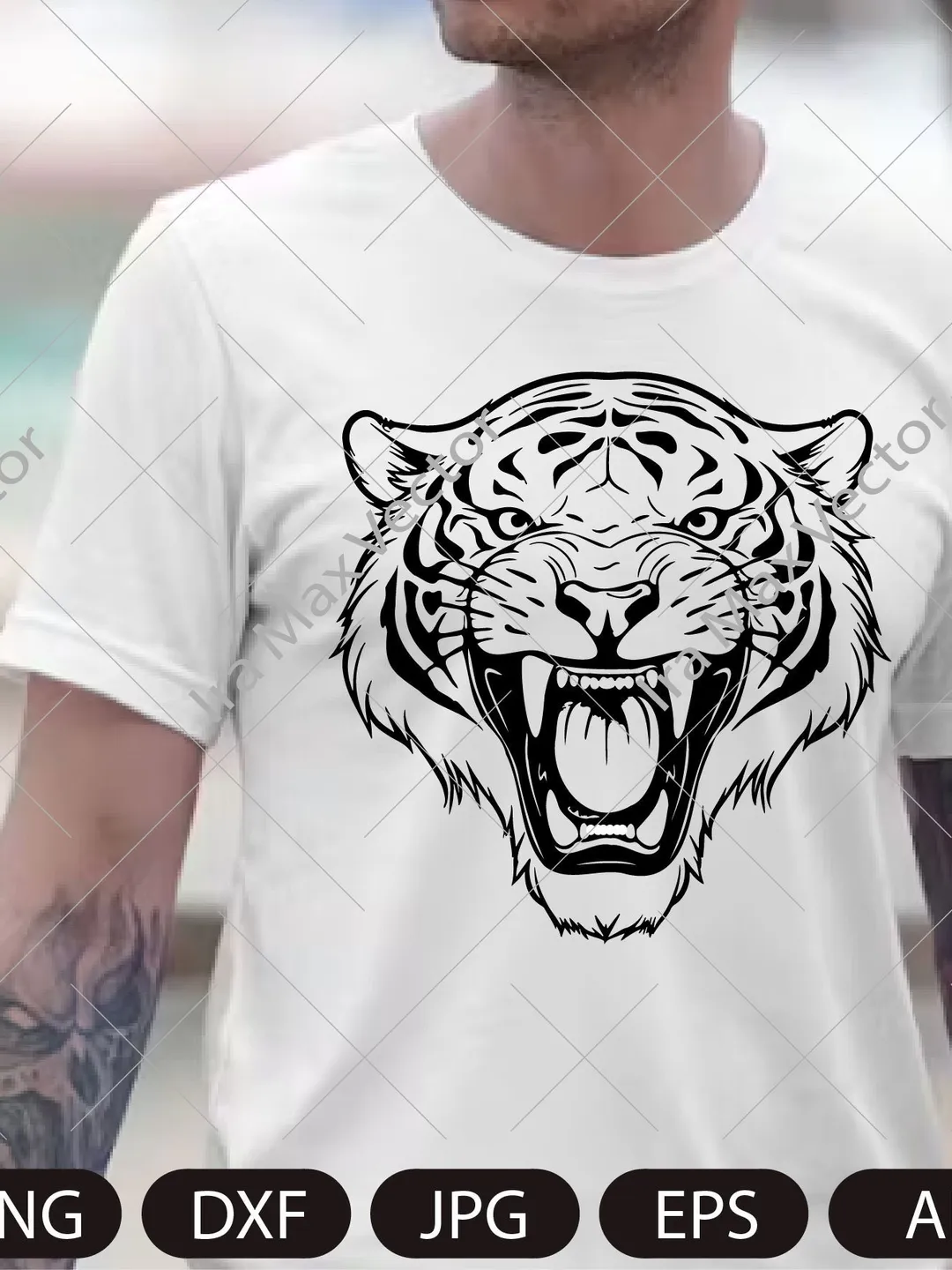 Angry tiger roaring face outline clipart PNG SVG, cut file, sublimation or  vinyl for shirt mug sign, image size:1080x1440