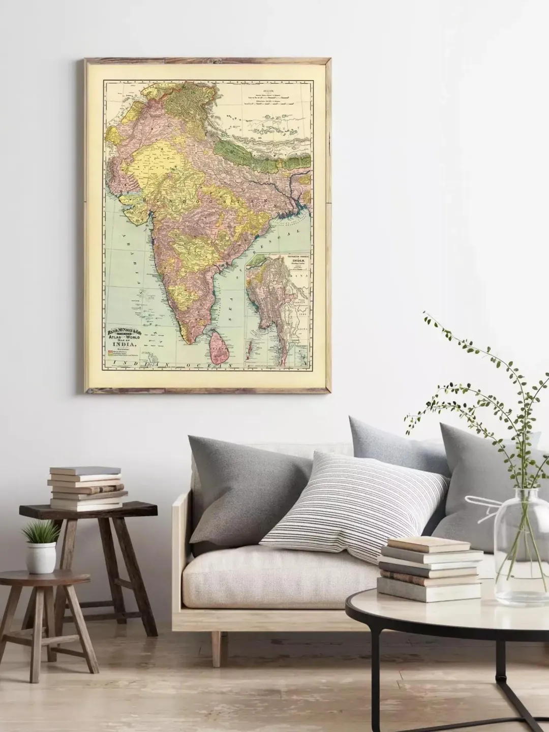 Vintage India Map Print | 1897 Asia Wall Art