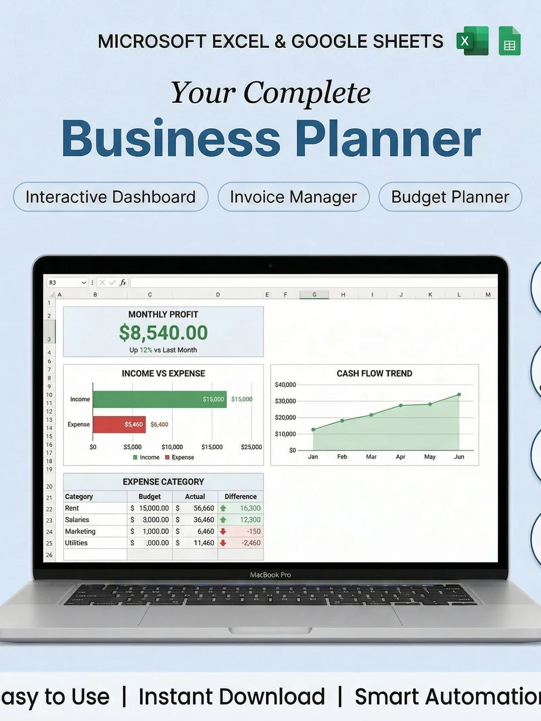 Ultimate Savings Planner Excel Template | Budget Tracker & Financial Goals