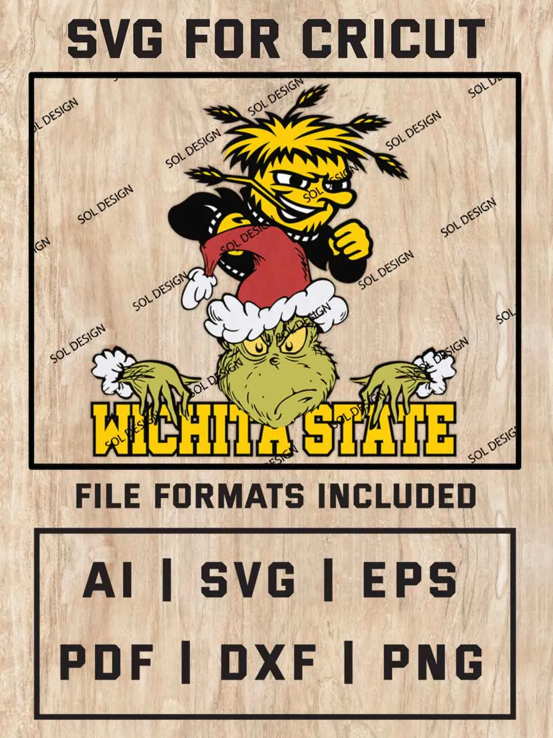 Grinch Wichita State Shockers SVG, NCAA SVG Design, NCAA Wichita State Shockers SVG, NCAA Shockers Cricut, Christmas Svg, Grinch svg, Digital Download
