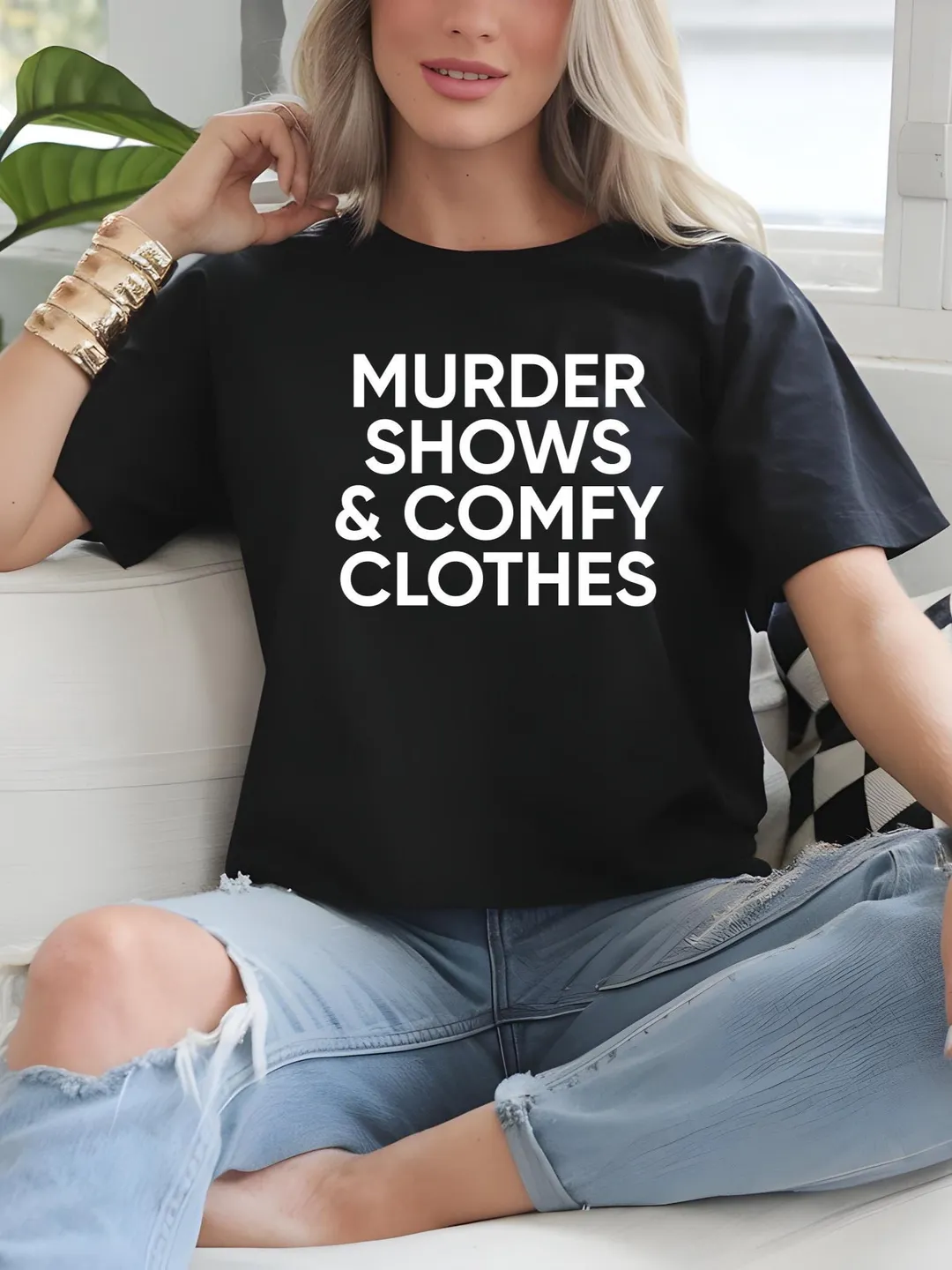Murder Shows and Comfy Clothes Shirt, Fun T-Shirt, Christmas Gift, Lover Tshirt, Christmas Gift Tee Shirt, Fun Tee Shirt, Trendy Gift