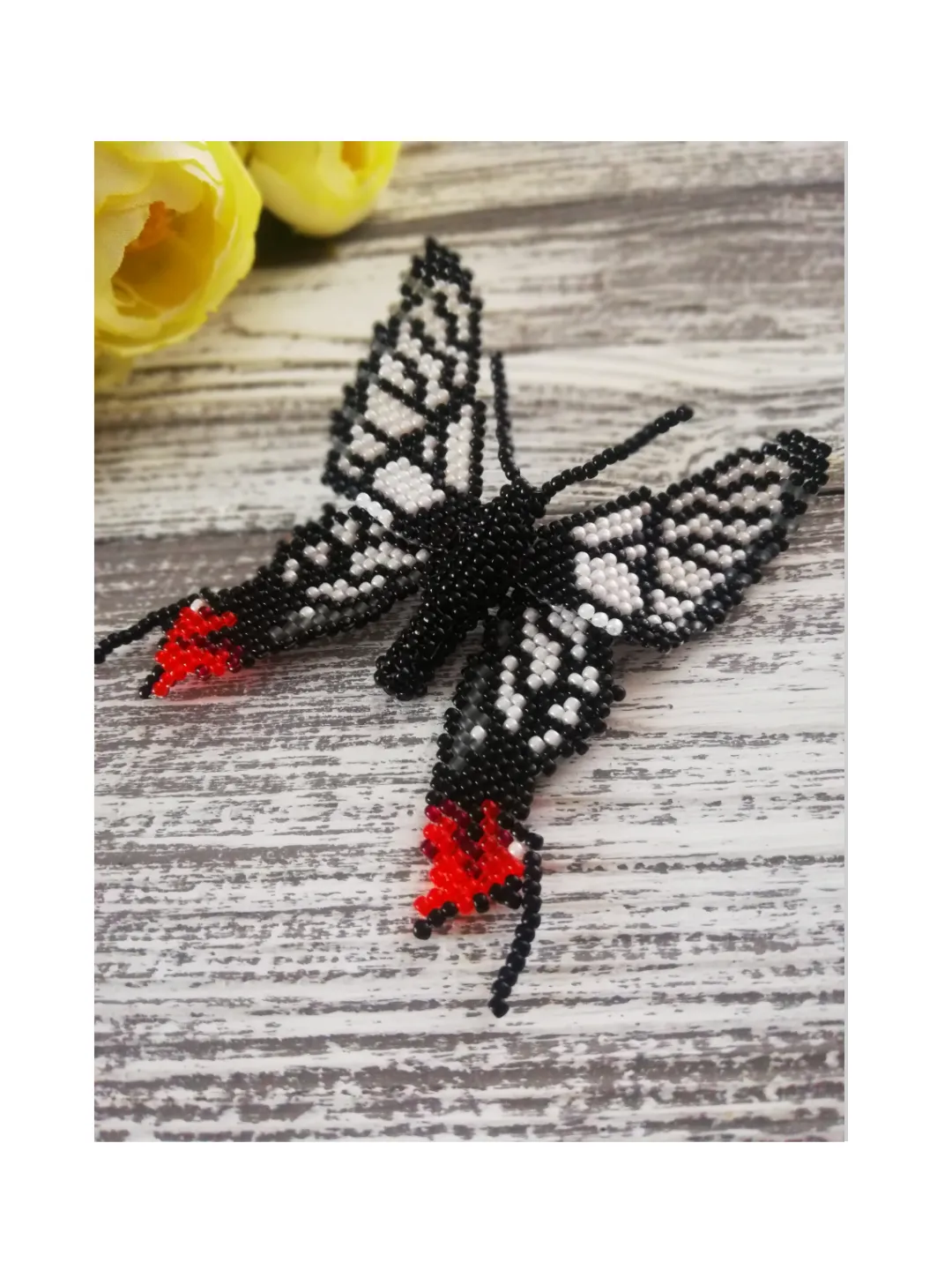 Bead Butterfly Brooch, Insect Brooch