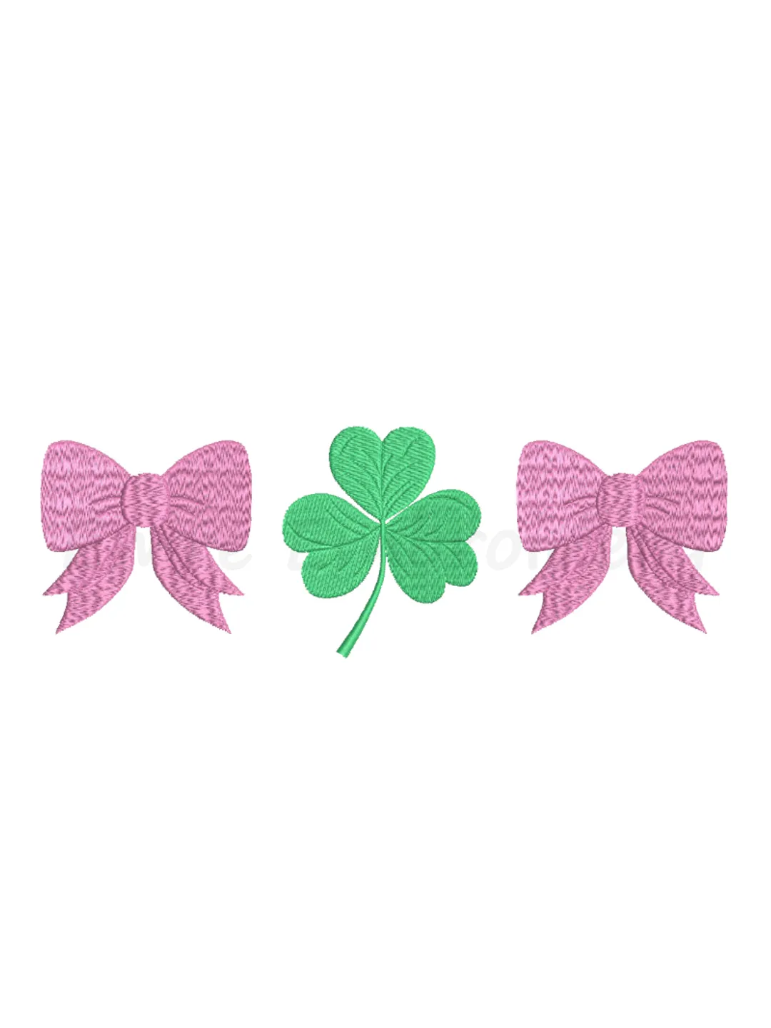 Coquette Clover Embroidery, St. Ptrick's Day Bows Embroidery, Machine Embroidery Design, 6 Sizes, Instant Download