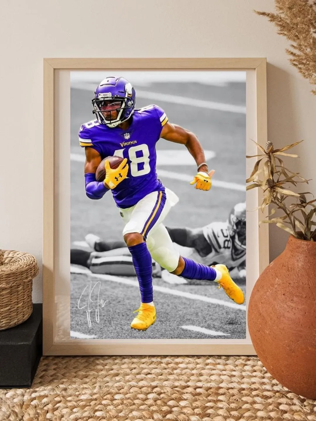 Justin Jefferson Printable Wall Art | NFL Football Game Room Decor