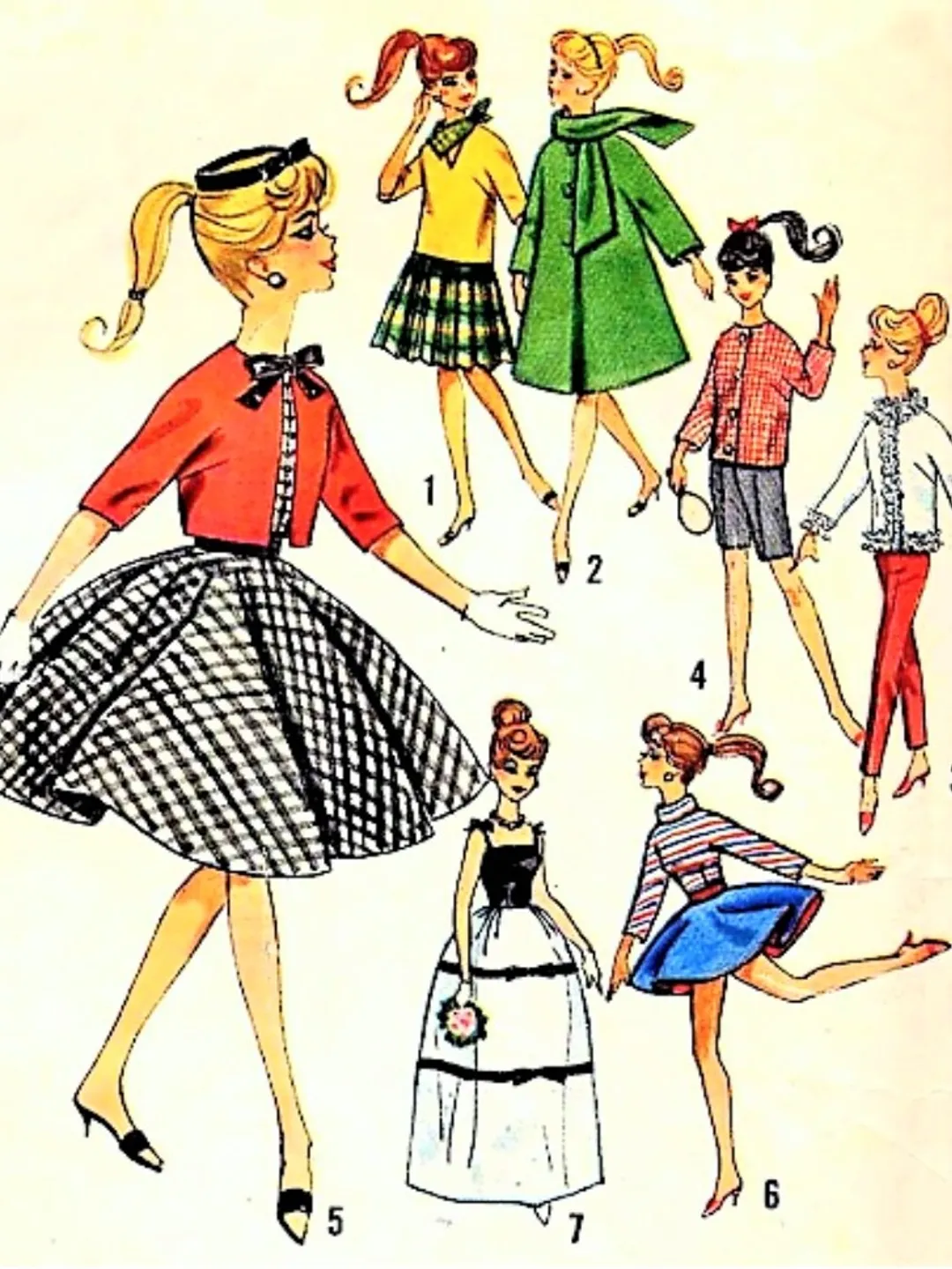 Copy Simplicity 4700 Vintage Barbie Sewing Pattern Wardrobe Clothes for ...